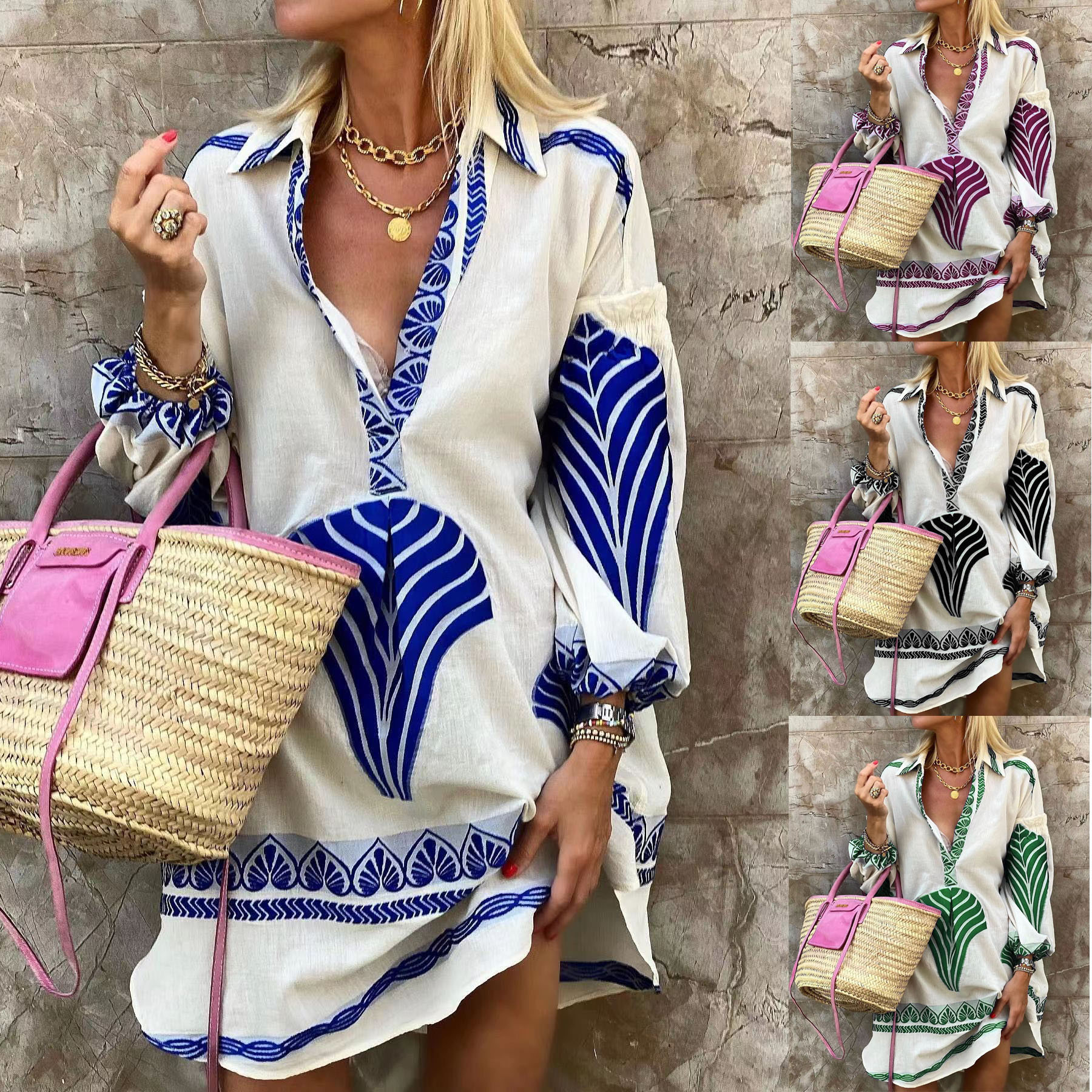 Elegant and Stylish Women's Dress in Vintage Look