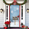 Christmas Door Cover | Santa & Gingerbread Design | Festive Entrance Decoration | Easy Installation | 36×80 in