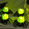 Halloween Spider LED Candle Lights | Flameless Battery Operated | Warm Yellow Glow | Indoor/Outdoor Decoration