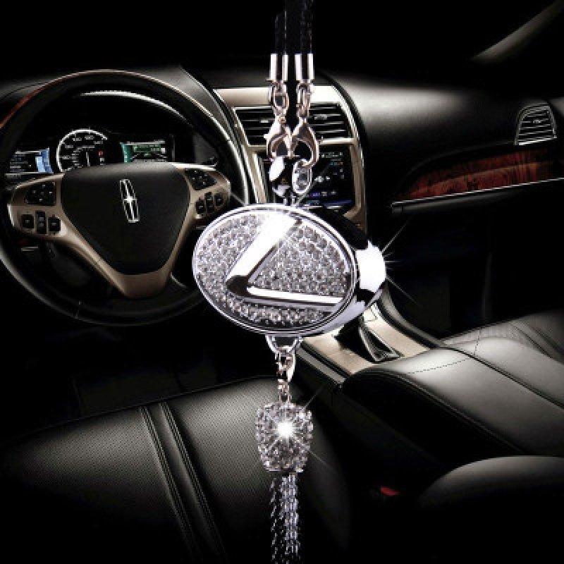 Car Rearview Mirror Pendant | Sparkling Rhinestone Accessory | Zinc Alloy | 100g