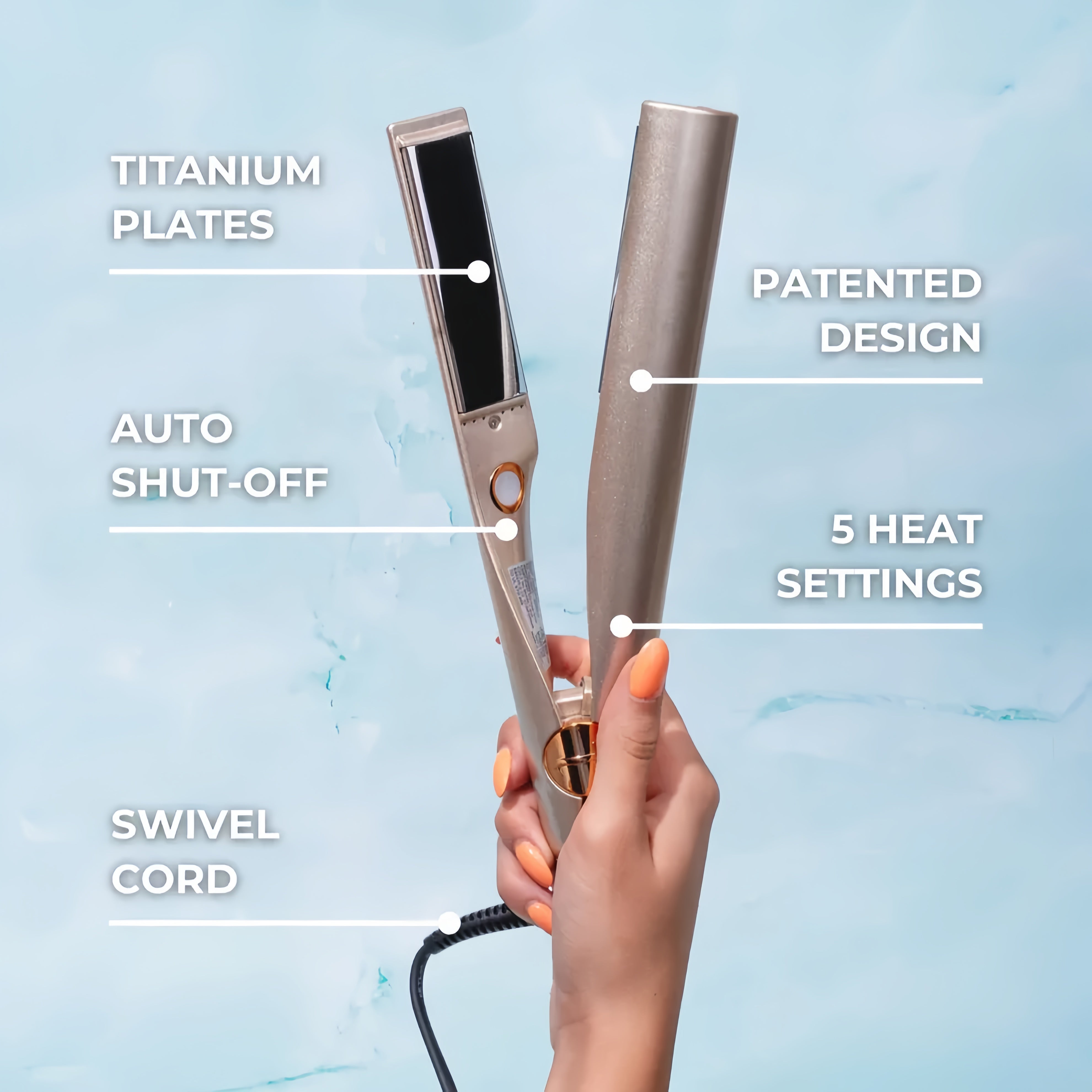 2-in-1 Hair Straightener & Curler | Adjustable Temperature | Ceramic Coating | Salon-Quality Results