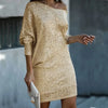 G shiny mini dress with one shoulder