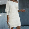 G shiny mini dress with one shoulder