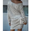 G shiny mini dress with one shoulder