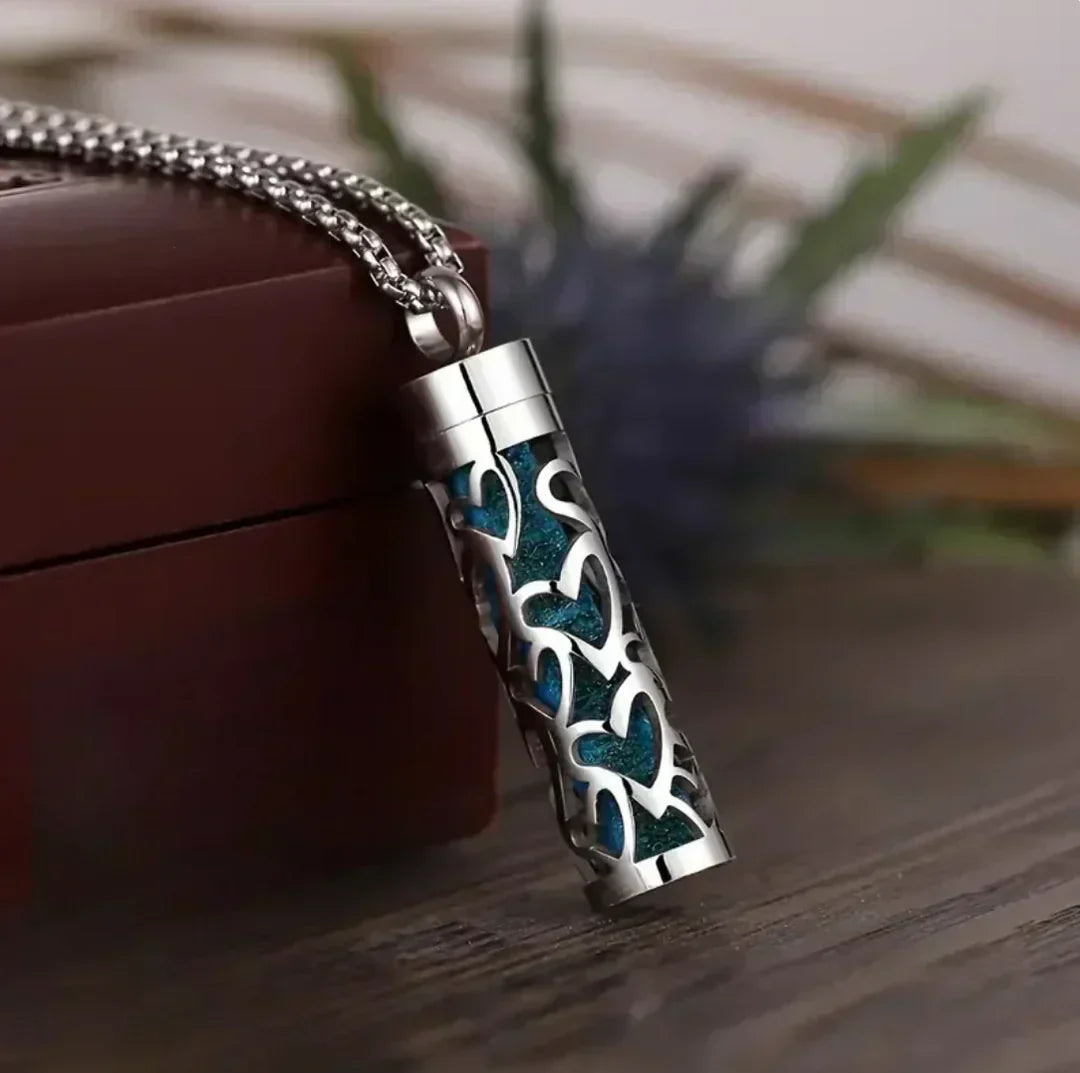 Perfumed Pendant Necklace | Stainless Steel | Interchangeable Aroma Discs
