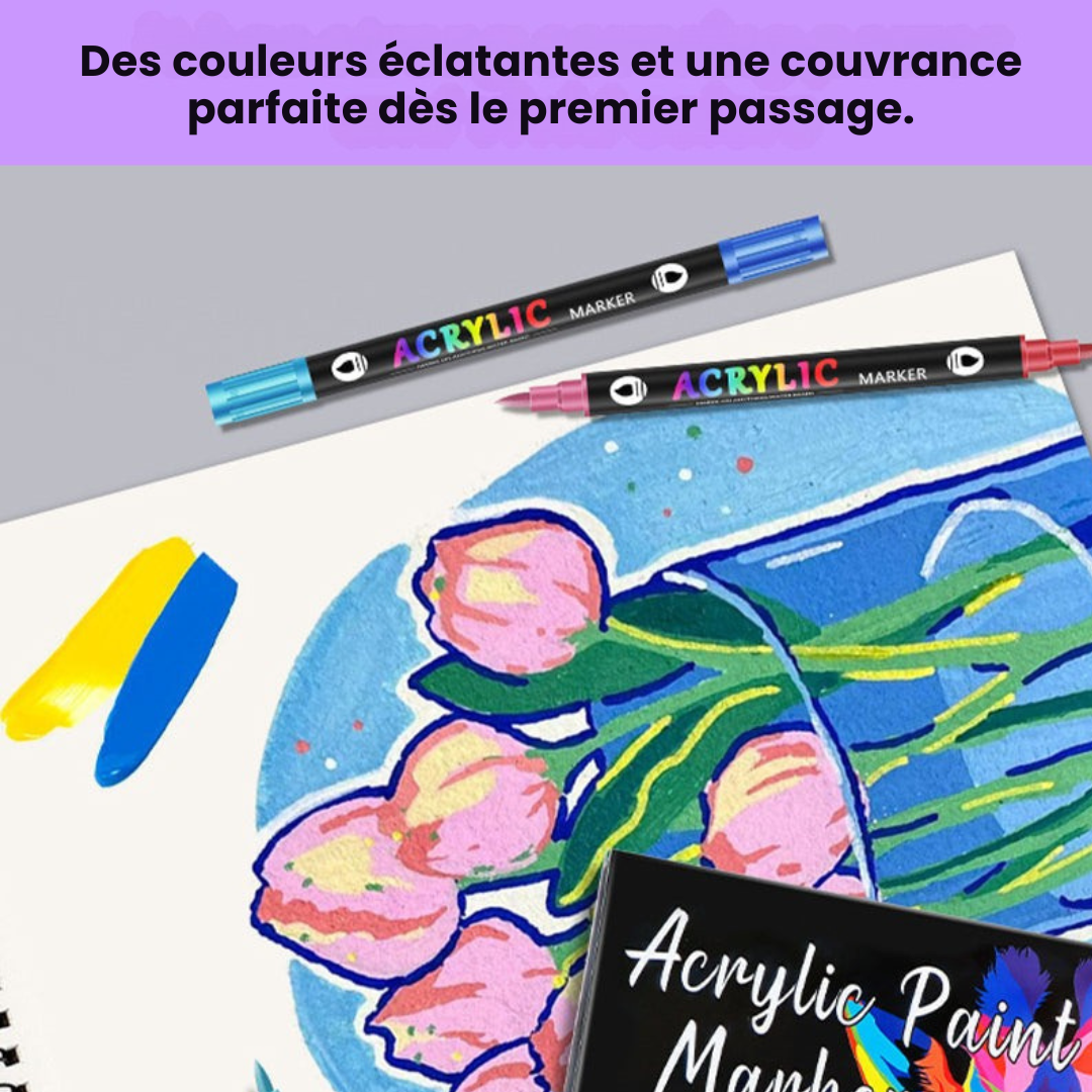 Acrylic Paint Markers Set | ChromaSet™ Fine Tip | Vibrant, Smudge-Proof, Multi-Surface