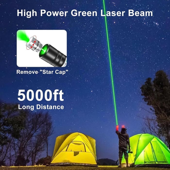 Red and green single-point laser light