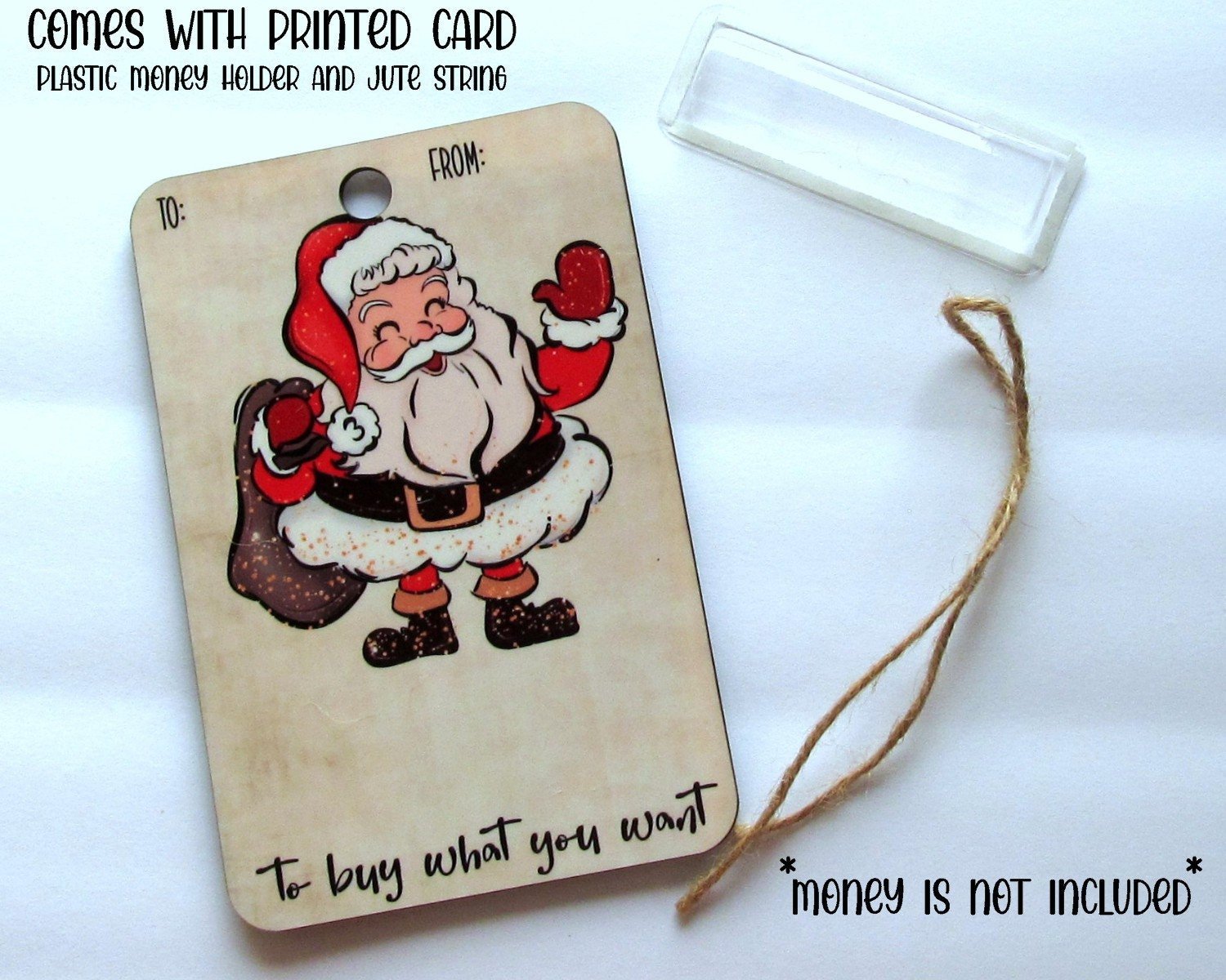 Christmas Money Holder Ornament | Wooden Hanging Decoration | Handcrafted Holiday Gift Surprise