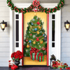 Christmas Door Cover | Santa & Gingerbread Design | Festive Entrance Decoration | Easy Installation | 36×80 in