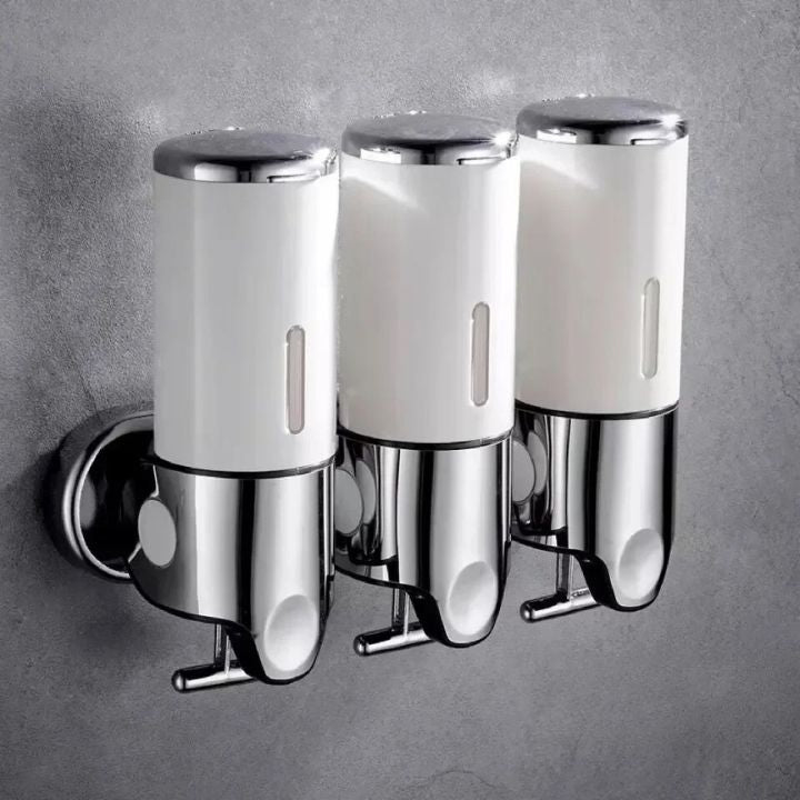 Wall Mounted Soap Dispenser | SudsStation™ Bathroom Organizer | Stainless Steel & ABS | 16.9 fl oz | Set of 1–3