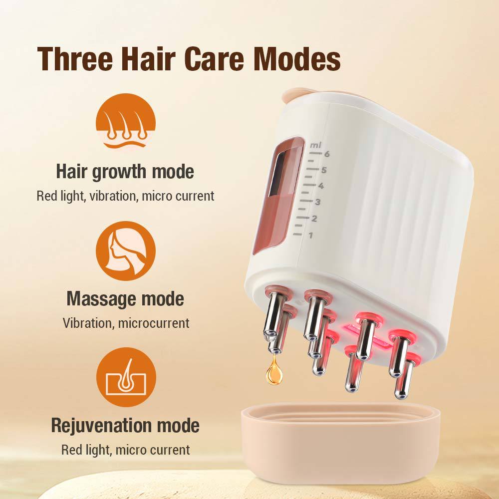 Electric Scalp Massager with Red Light Therapy | Hair Oil Applicator | Waterproof