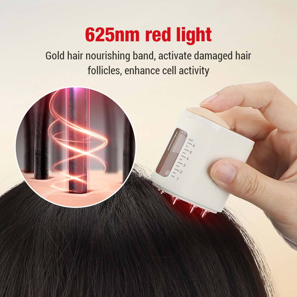 Electric Scalp Massager with Red Light Therapy | Hair Oil Applicator | Waterproof