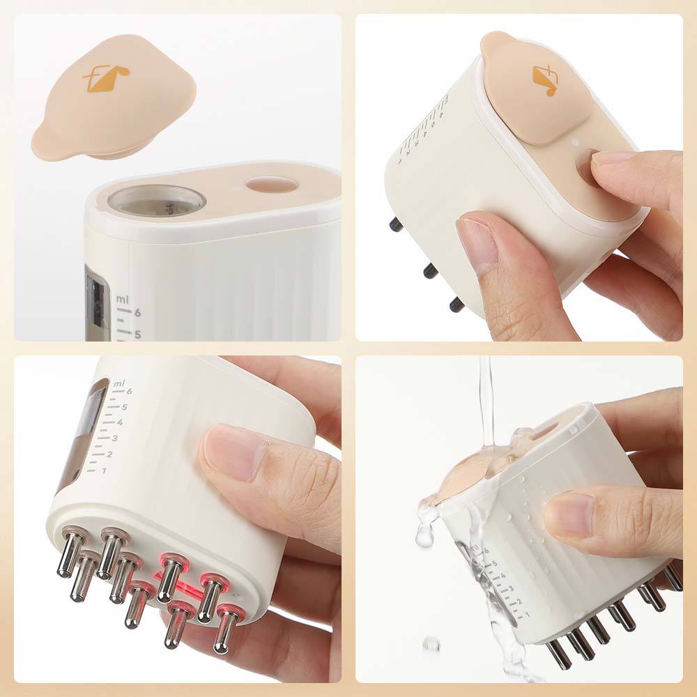 Electric Scalp Massager with Red Light Therapy | Hair Oil Applicator | Waterproof