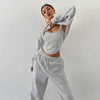 Women’s Three-Piece Lounge Set | Cropped Hoodie, Tank Top & Ankle Pants | Soft Polyester