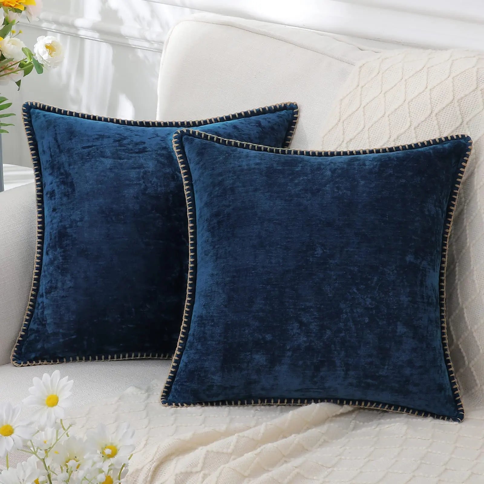 Soft Chenille Velvet Throw Pillow Cover