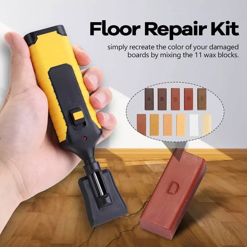 Wood Surface Repair Kit | 11 Wax Blocks & Heat Pen | Furniture, Floors & Cabinets