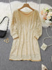 G shiny mini dress with one shoulder