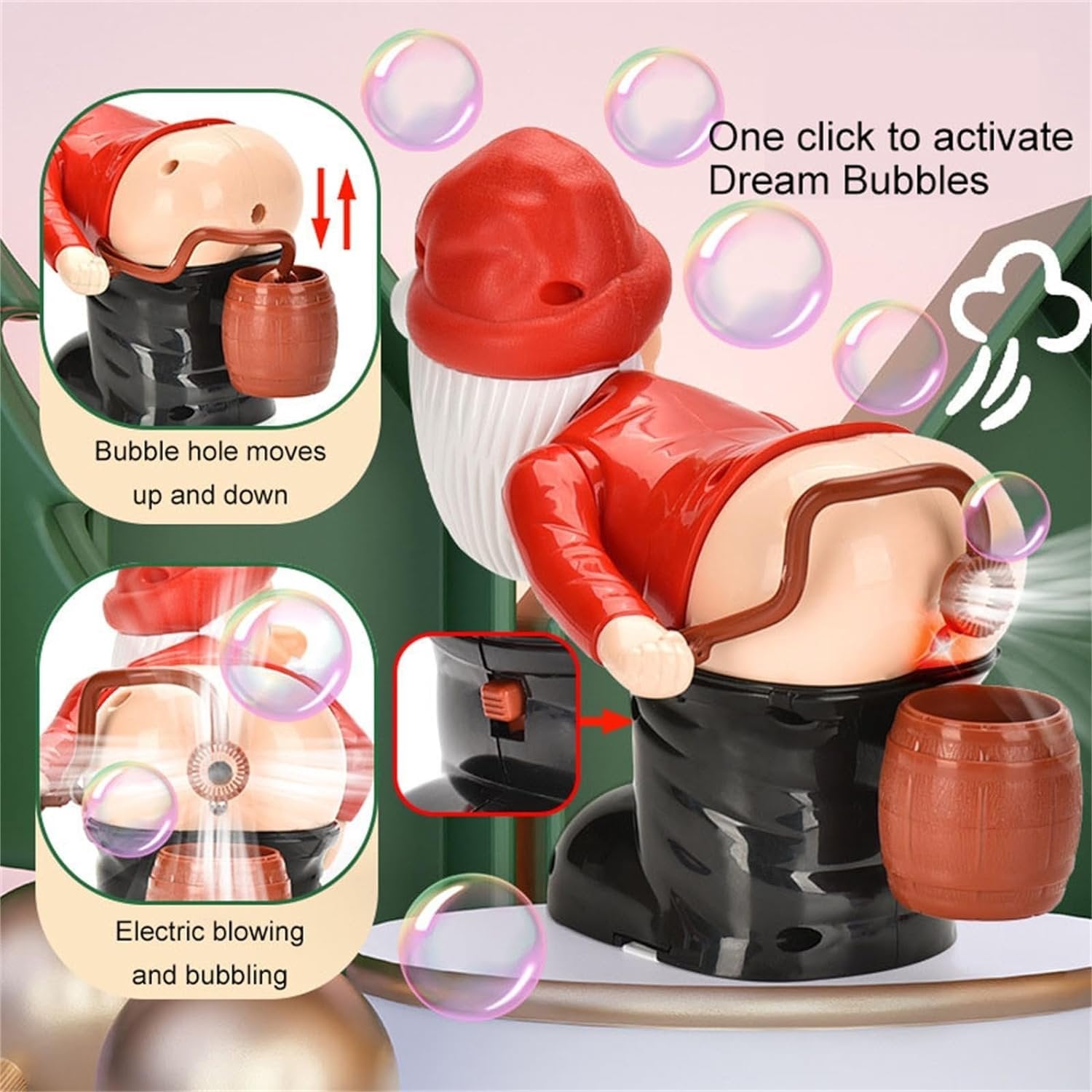 Christmas Bubble Machine | Santa Design | Lights & Music | High Bubble Output