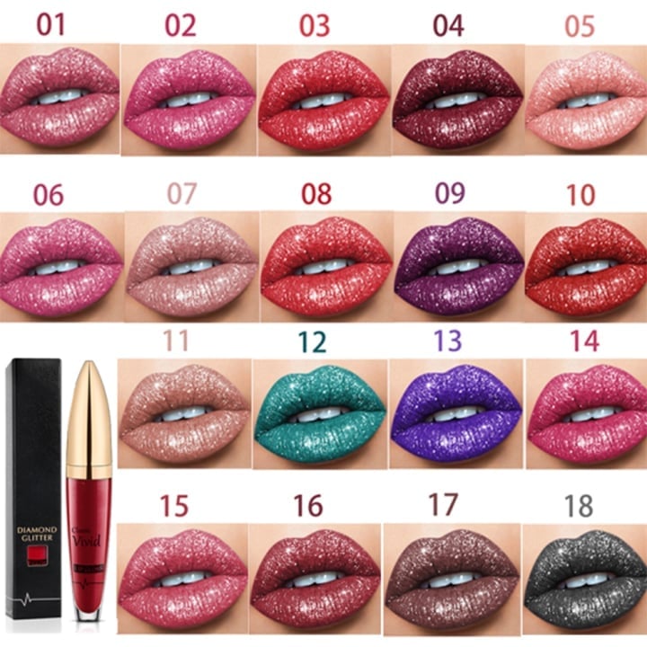 Lip Gloss Set | Long-Lasting Matte & Glitter Finish | 18 Colors | Waterproof