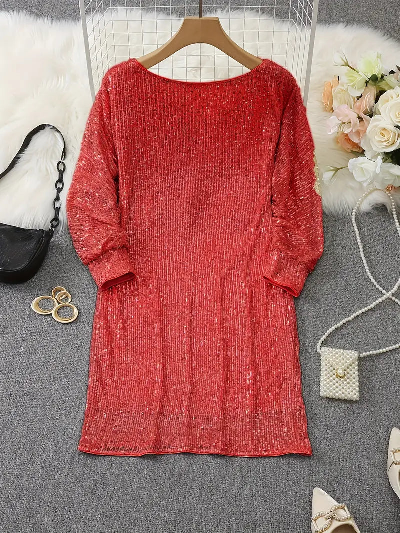 G shiny mini dress with one shoulder