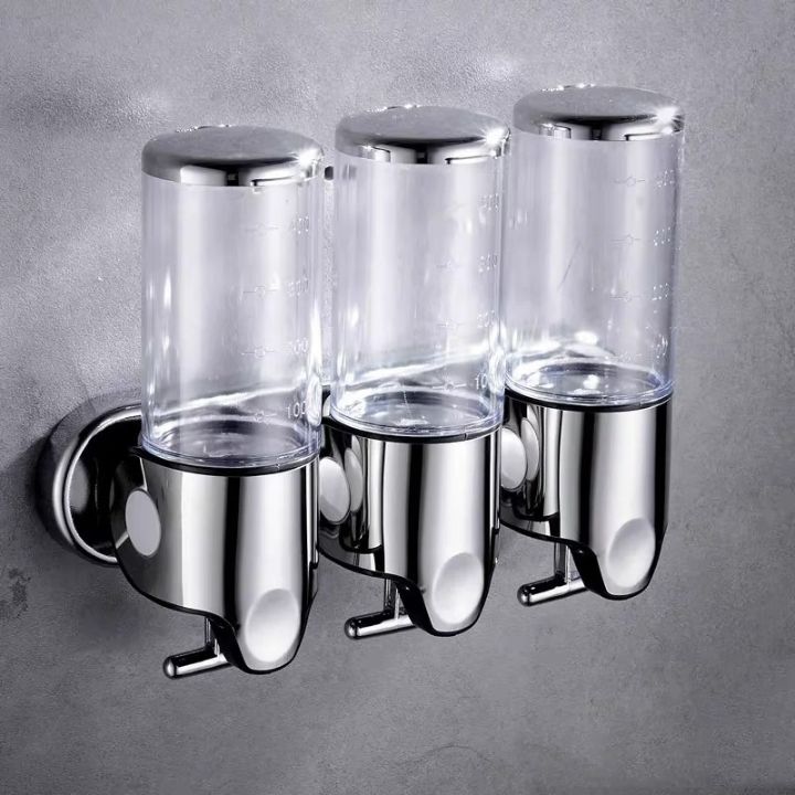 Wall Mounted Soap Dispenser | SudsStation™ Bathroom Organizer | Stainless Steel & ABS | 16.9 fl oz | Set of 1–3