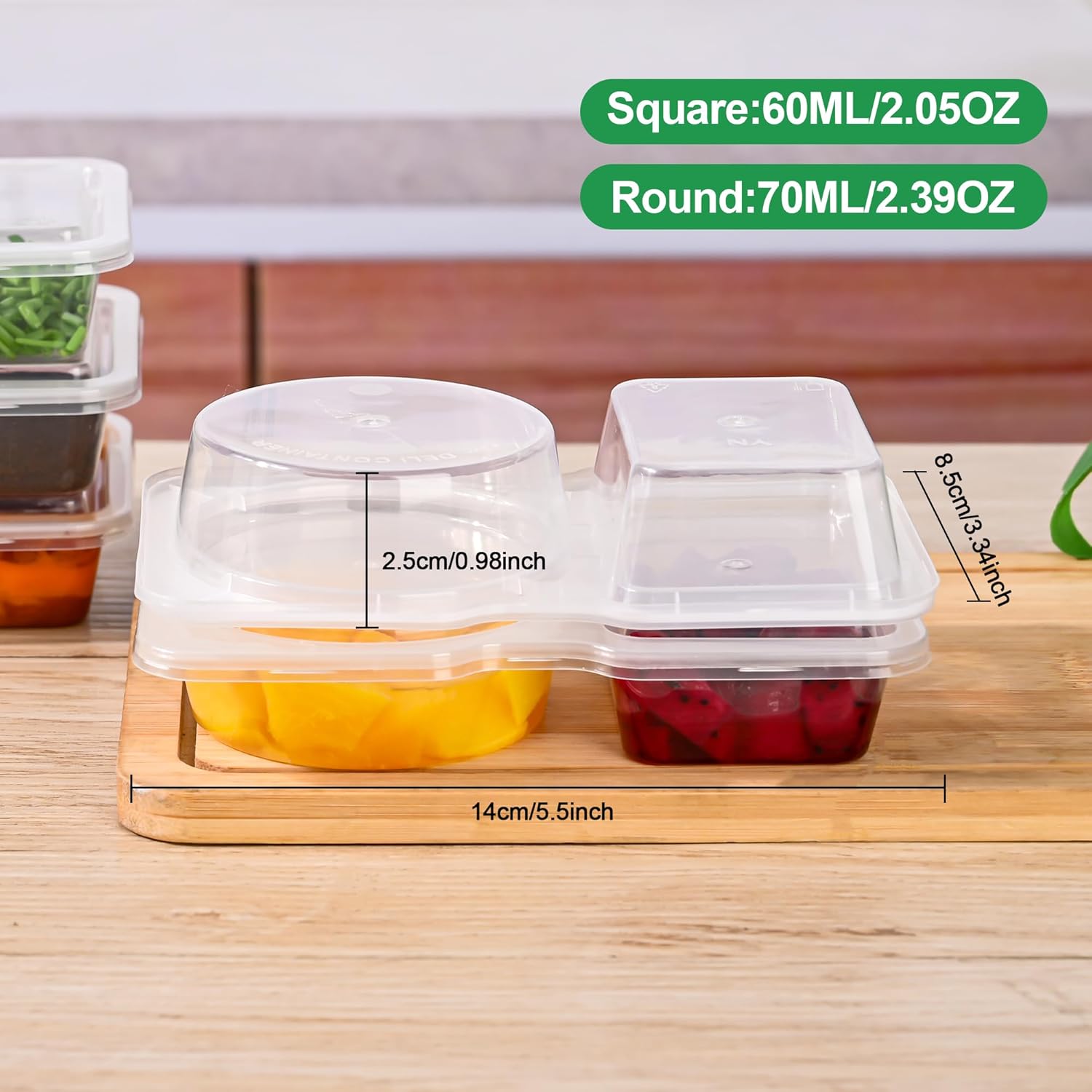 Dual Compartment Sauce Container | Leak-Proof | BPA-Free | Portable