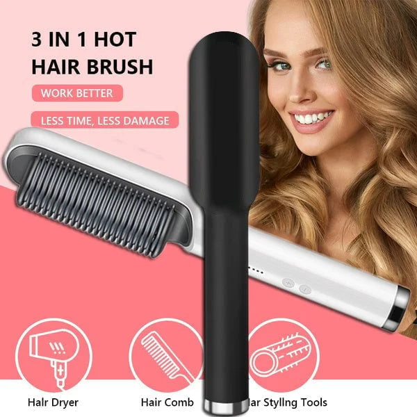 Hair Straightening Comb | Negative Ion Technology | Anti-Frizz | 45W Dual Voltage