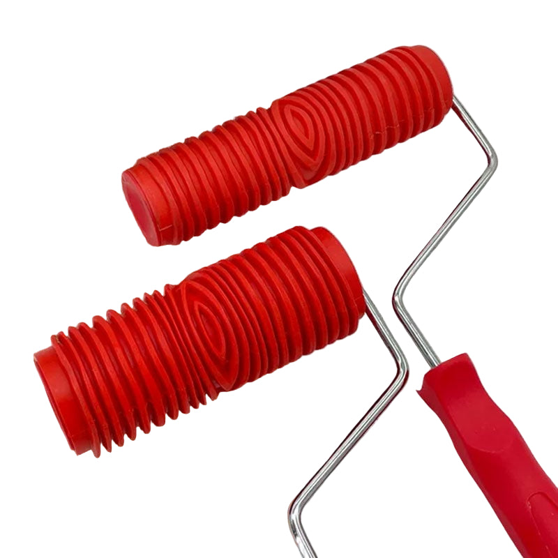 Embossing Paint Roller | Patterned Wall Decoration Tool | Rubber Roller with Handle