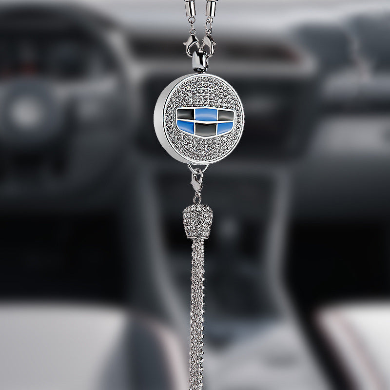Car Rearview Mirror Pendant | Sparkling Rhinestone Accessory | Zinc Alloy | 100g
