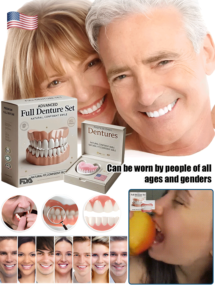 Premium Denture Set | Custom Mold Fit | Natural-Look False Teeth | Comfortable All-Day Wear