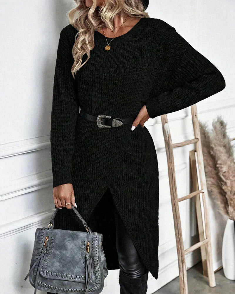 Emma | Luxurious Knit Dress with Slit for Women