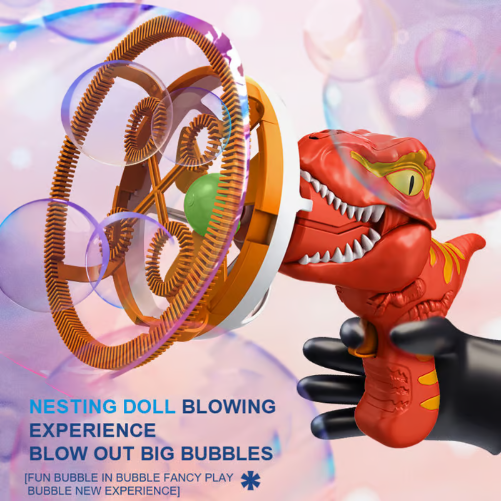Kids Dinosaur Bubble Blaster | Portable Bubble Machine | 1000+ Bubbles/Min