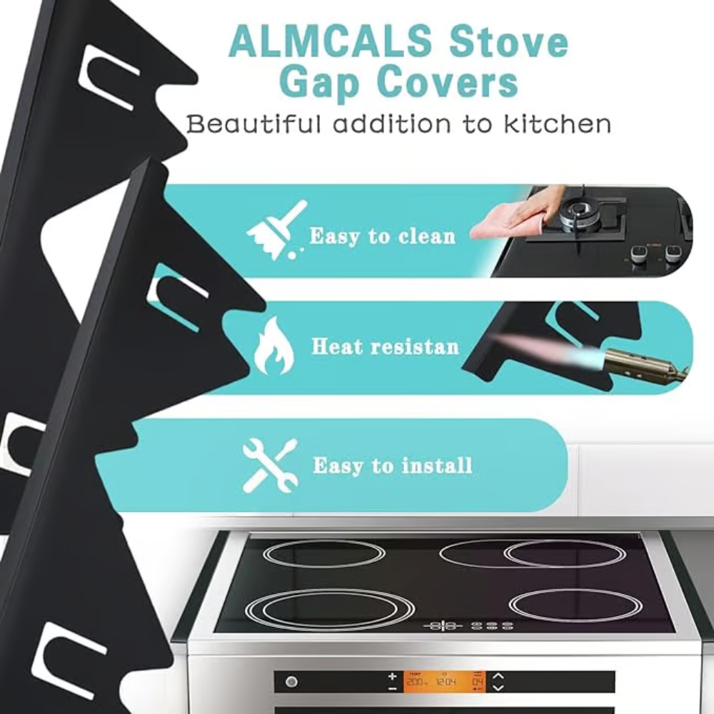 Adjustable Stove Gap Cover | Heat-Resistant Stainless Steel Seal Strip | Kitchen Spill Protector