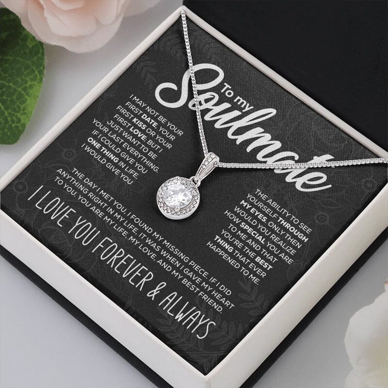 To my soulmate sparkling round necklace