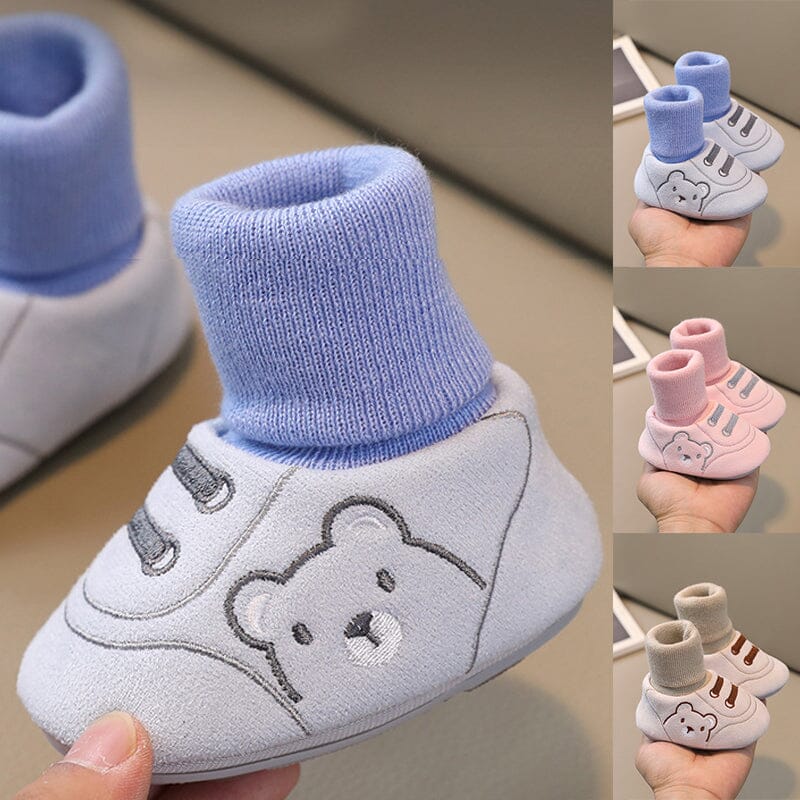 Baby Winter Booties | Soft Knitted Cotton Shoes | Anti-Slip & Warm Plush Lining | FluffyToes™