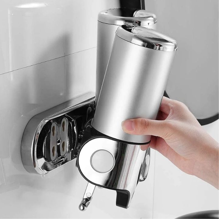 Wall Mounted Soap Dispenser | SudsStation™ Bathroom Organizer | Stainless Steel & ABS | 16.9 fl oz | Set of 1–3
