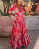 Popular maxi dress with short sleeves and print