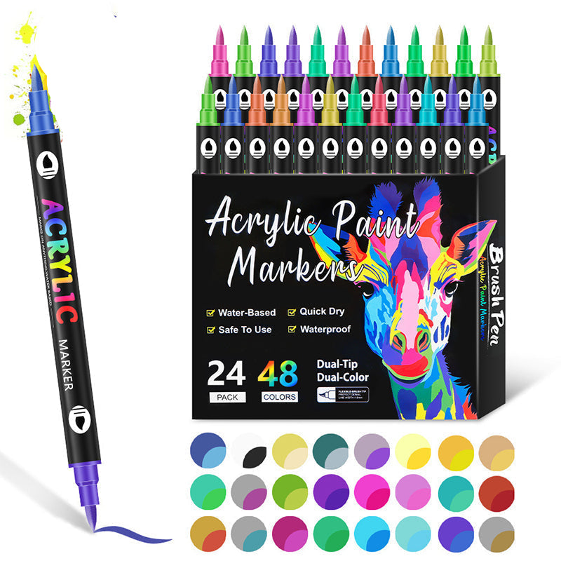 Acrylic Paint Markers Set | ChromaSet™ Fine Tip | Vibrant, Smudge-Proof, Multi-Surface