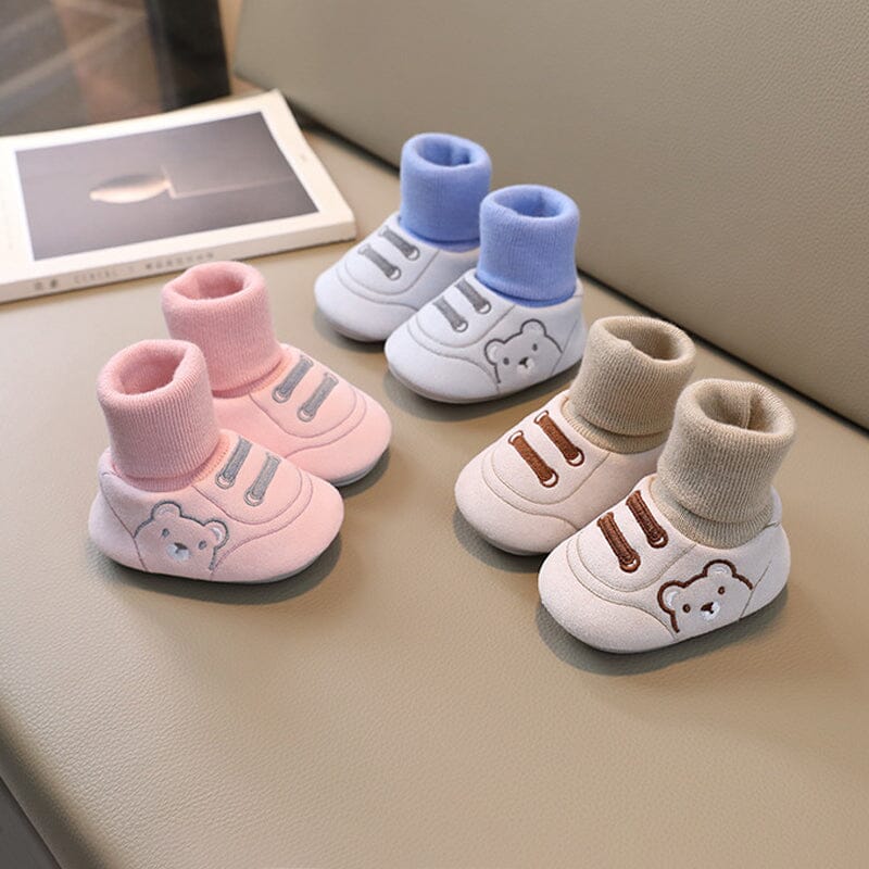 Baby Winter Booties | Soft Knitted Cotton Shoes | Anti-Slip & Warm Plush Lining | FluffyToes™