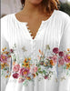 Elegant women's top with long sleeves, button placket, cotton blend