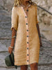 Avencea | Women's Linen Dress with Buttons