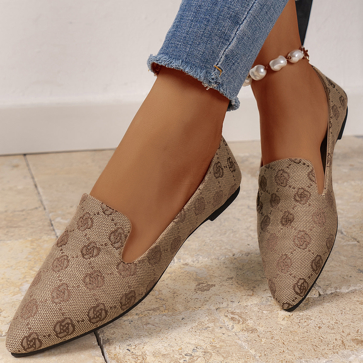 RoseaWalk™ – Elegant Canvas Loafers with Lace for Women