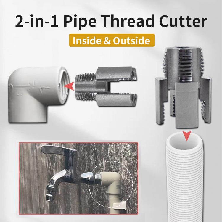 Pipe Threading Tool | Dual-Function Internal & External Threads | 40Cr Alloy Steel | 1/2" or 3/4"
