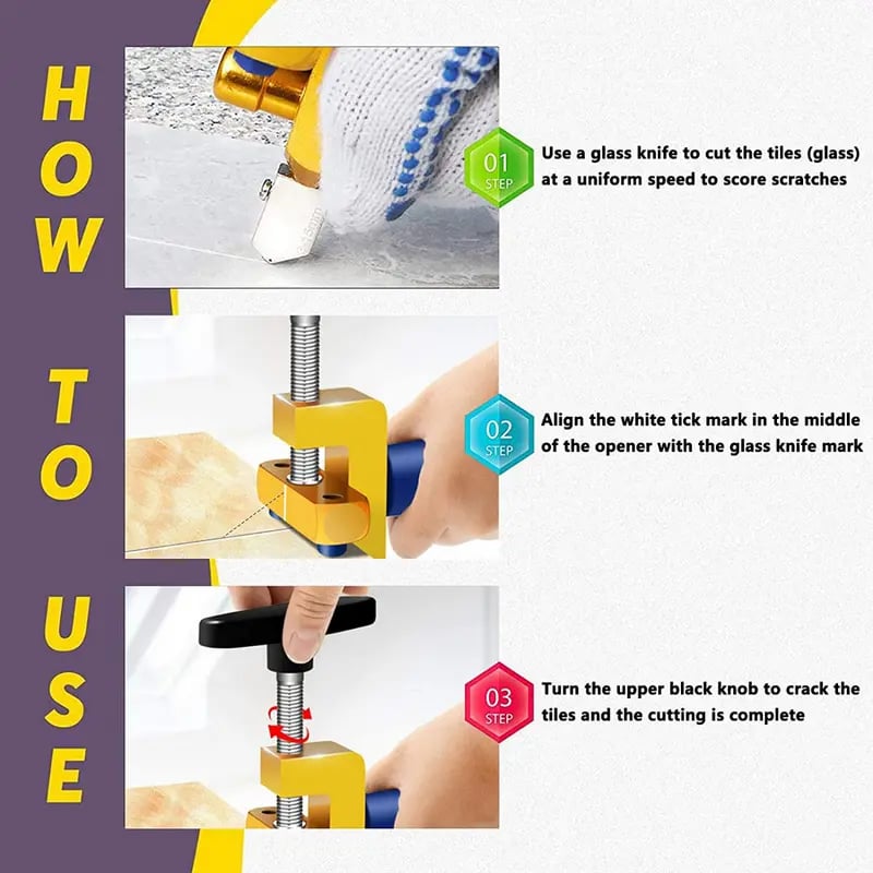 Tile Cutting Tool | Lightweight Precision Cutter | Clean Break Design