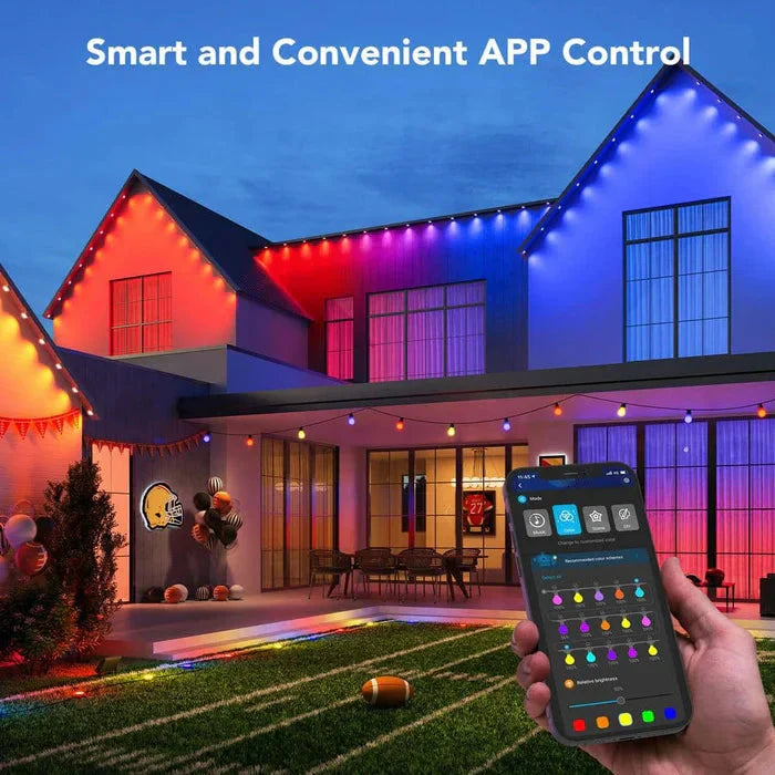 Outdoor LED Strip Lights | Music Sync & Smart App Control | Waterproof RGB Light Kit for Garden & Patio