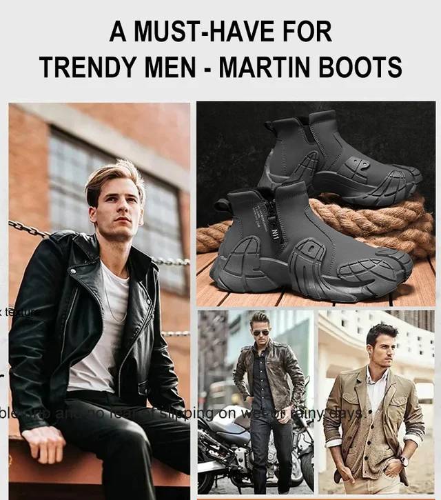 Men’s Waterproof Martin Boots | Wear-Resistant | Anti-Slip Sole | All-Day Comfort