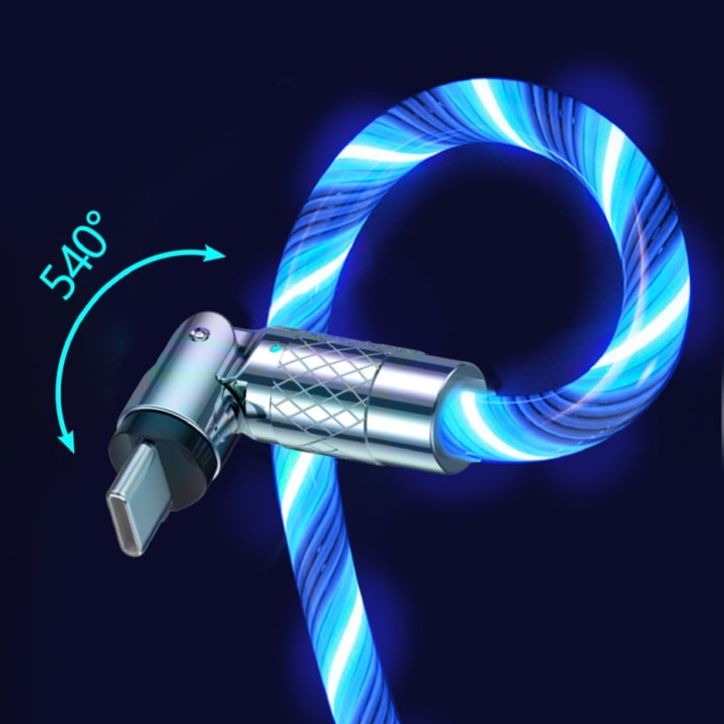 Magnetic Charging Cable | 540° Rotating Connector | Fast Charge with LED Glow