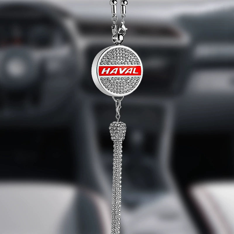 Car Rearview Mirror Pendant | Sparkling Rhinestone Accessory | Zinc Alloy | 100g