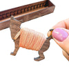 Embroidery Thread Organizer | Wooden Bunny Bobbin Set | 16-Piece | Storage Corral Included