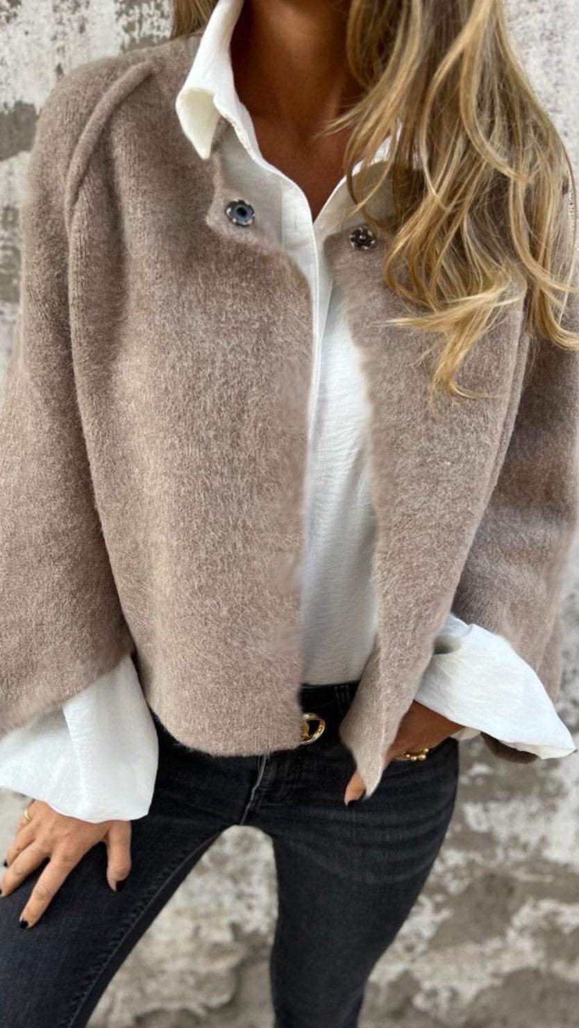 Women’s Cardigan Sweater | Mid-Thigh Length | Soft Cotton Blend | Relaxed Fit